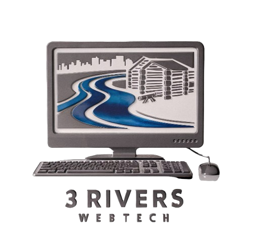 3Rivers Web Tech Logo - Affordable Tech Solutions - Web design, small business custom tech solutions, ecommerce, logo design, social media marketing, pc repair, home & individual tech solutions, general IT support - serving fort wayne indiana allen county dekalb county auburn angola kendallville leo grabill new haven decatur warsaw, hicksville ohio bryan ohio, defiance ohio, van wert, cold water michigan, reading michigan, quincy michigan